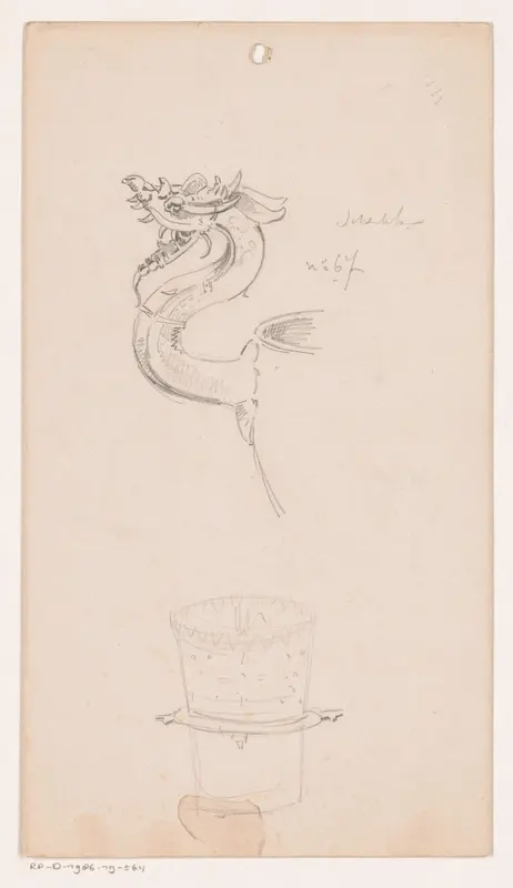 Kan met versiering in de vorm van een draak Wall Art by Reinier Willem Petrus de Vries (1874-1953) - High-Resolution Digital Print