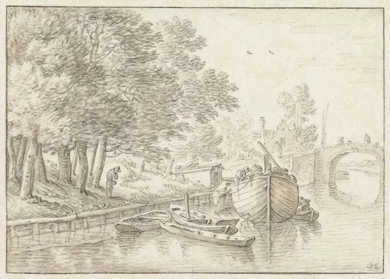 Kanaaloever te Utrecht Wall Art by Herman Saftleven - High-Resolution Digital Print