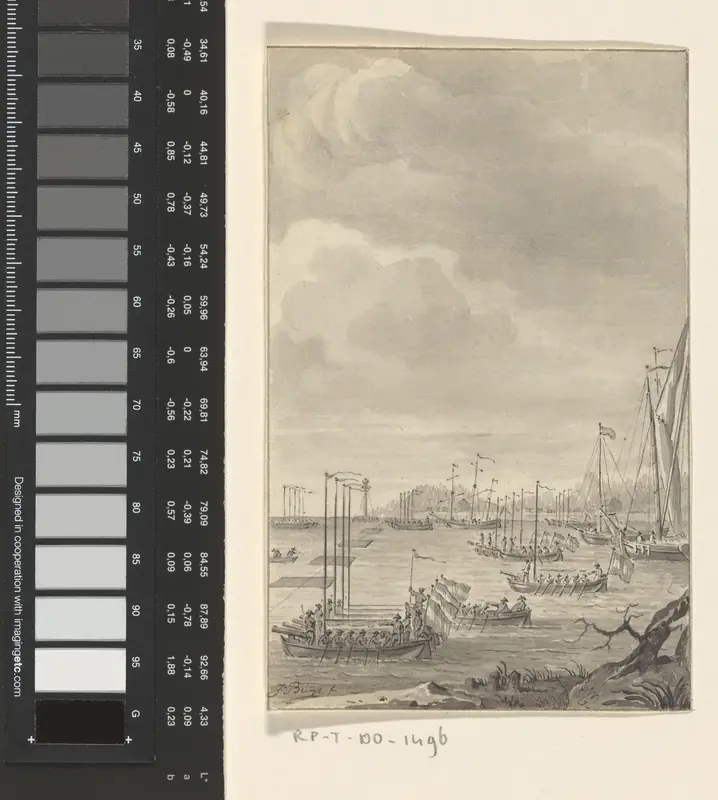 Kanonneersloepen en andere vaartuigen op de Kil bij Dordrecht, 29 maart 1793 Wall Art by Unknown - High-Resolution Digital Print