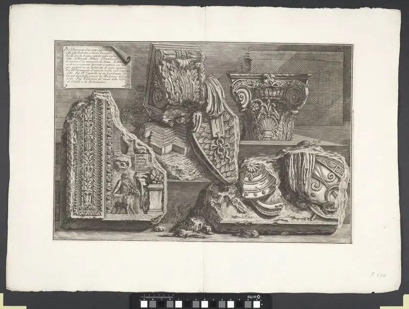 Kapitelen en andere fragmenten uit Albano Wall Art by Unknown - High-Resolution Digital Print