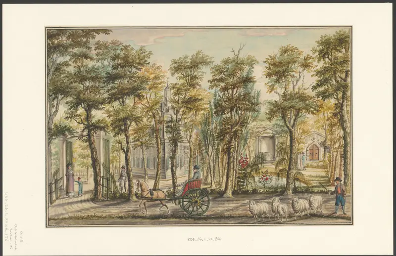 Kar rijdt over een laan naar Buitenplaats Hartenrust Wall Art by anonymous - High-Resolution Digital Print