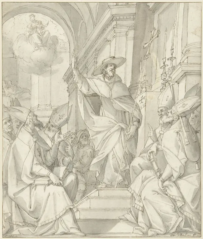 Kardinaal sprekend tot een groep bisschoppen Wall Art by Giovanni Mauro della Rovere - High-Resolution Digital Print