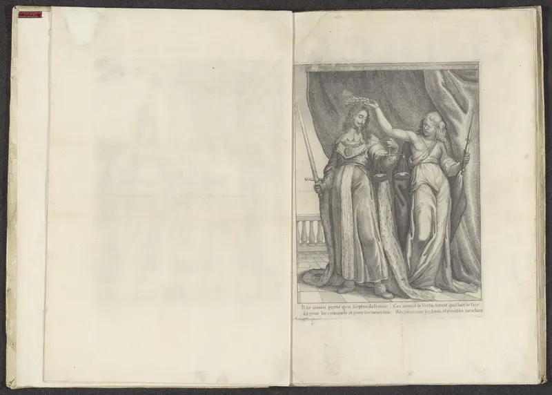 Karel I van Engeland gekroond door Gerechtigheid Wall Art by Wenceslaus Hollar - High-Resolution Digital Print