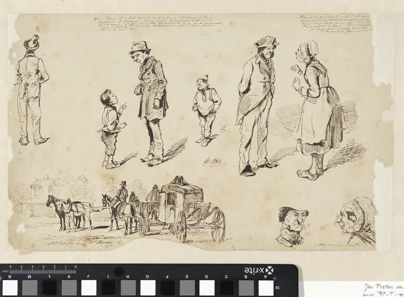 Karikaturale figuren en een koets Wall Art by Unknown - High-Resolution Digital Print