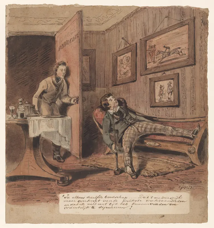 Karikatuur met advocaat Wall Art by Pieter van Loon - High-Resolution Digital Print