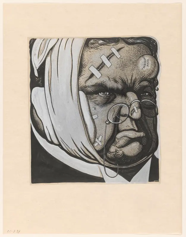 Karikatuur van Abraham Kuyper, na de reis naar Brussel en de zaak van Heeckeren Wall Art by Unknown - High-Resolution Digital Print