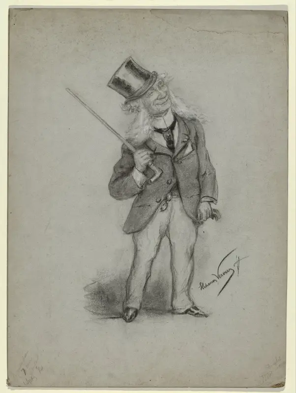 Karikatuurportret van de kunstschilder David Joseph Bles Wall Art by Unknown - High-Resolution Digital Print