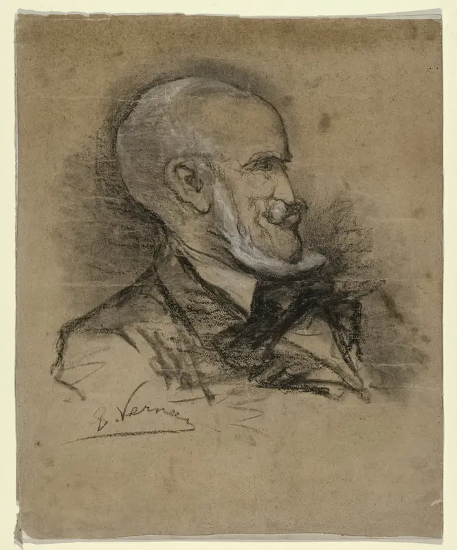 Karikatuurportret van de kunstschilder Johannes Bosboom (1817-1891) Wall Art by Elchanon Verveer - High-Resolution Digital Print