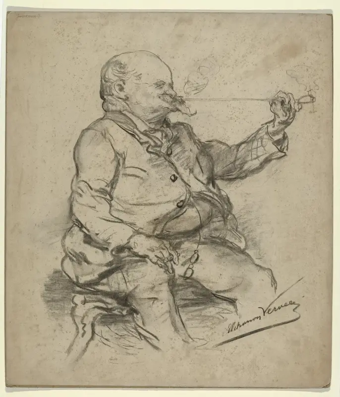 Karikatuurportret van de kunstschilder Martinus Wilhelmus Liernur Wall Art by Unknown - High-Resolution Digital Print