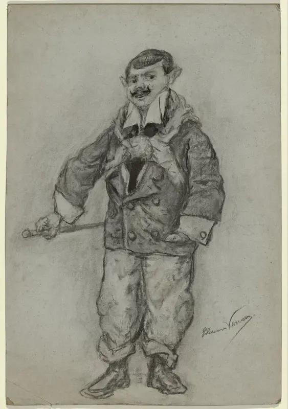 Karikatuurportret van de kunstschilder Willem Adriaan van Konijnenburg Wall Art by Unknown - High-Resolution Digital Print