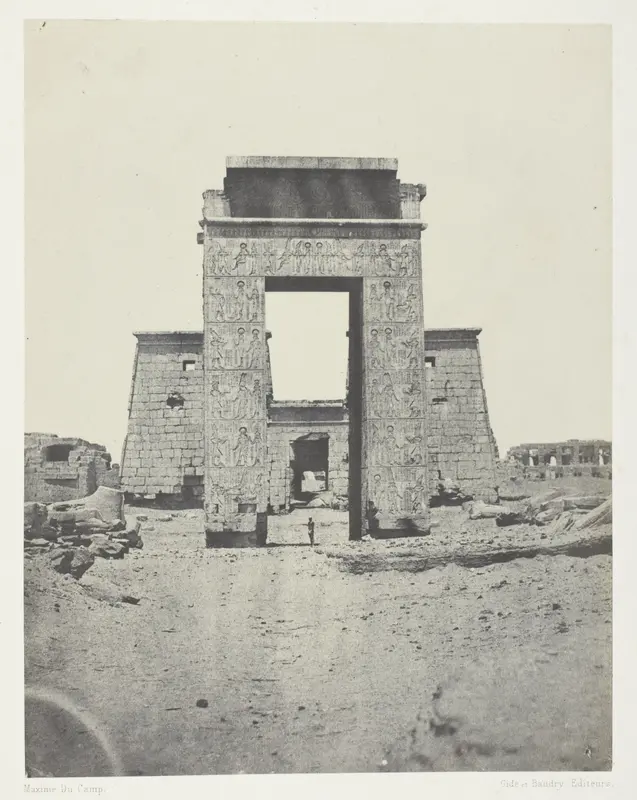 Karnak, Propylone du Temple de Khons; Thèbes, plate 27 from the album "Egypte, Nubie, Palestine et Syrie" (1852)