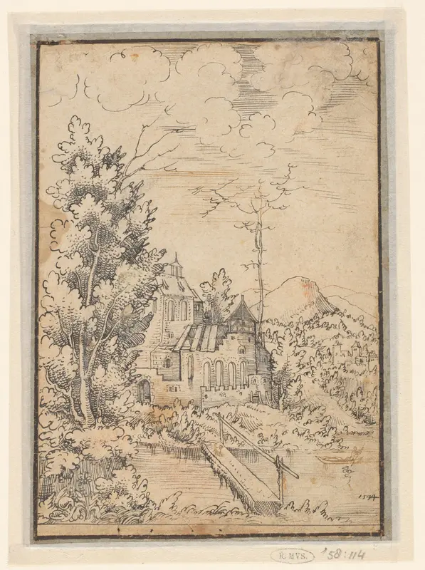 Kasteel bij een rivier Wall Art by Unknown - High-Resolution Digital Print