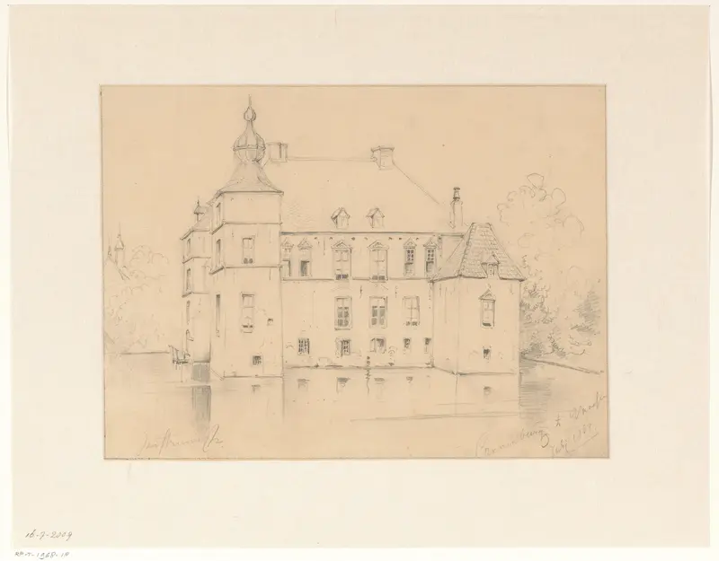 Kasteel Cannenburg te Vaassen, van opzij gezien