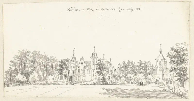 Kasteel en kerk te Oosterwijk, bij Heukelum Wall Art by Jan de Beijer - High-Resolution Digital Print