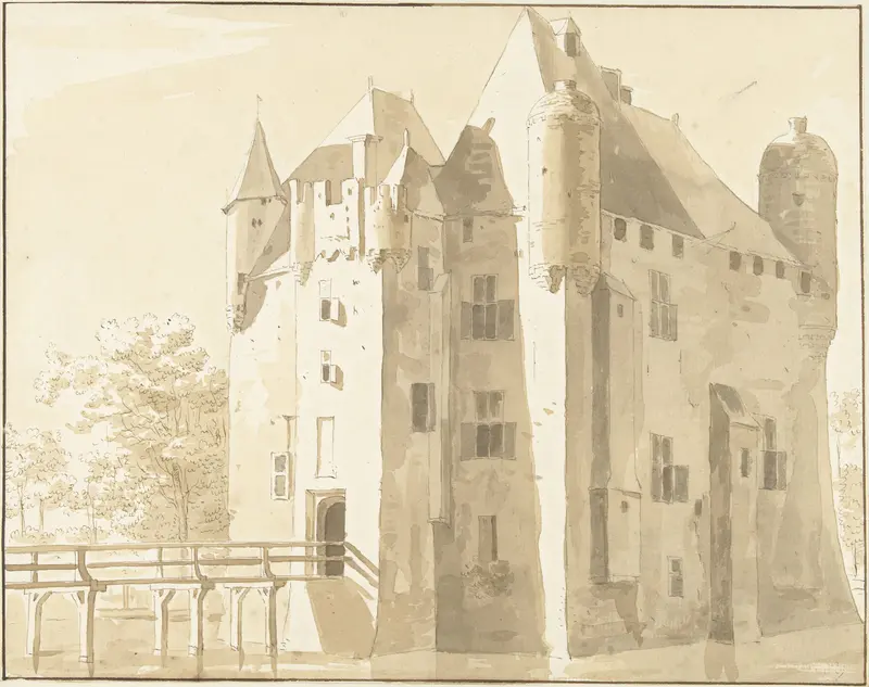 Kasteel Frissestein te Herwijnen, achterzijde Wall Art by Unknown - High-Resolution Digital Print