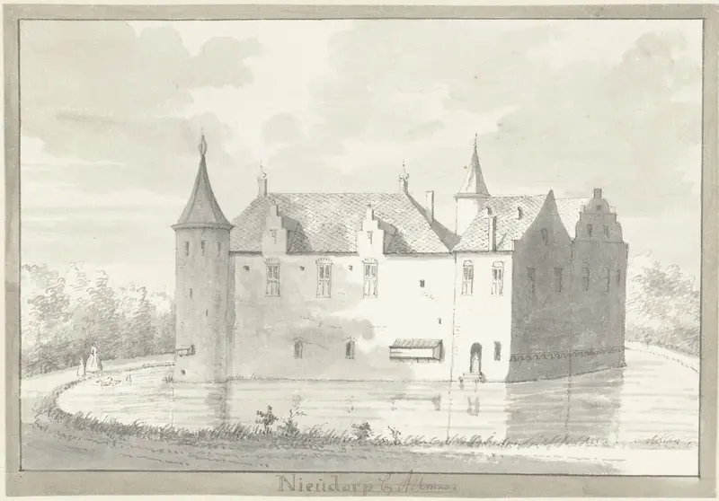 Kasteel Nieudorp bij Alkmaar Wall Art by Hendrik de Winter - High-Resolution Digital Print