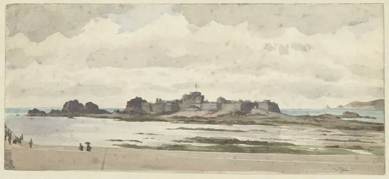 Kasteel of vesting aan de kust Wall Art by James Tissot - High-Resolution Digital Print