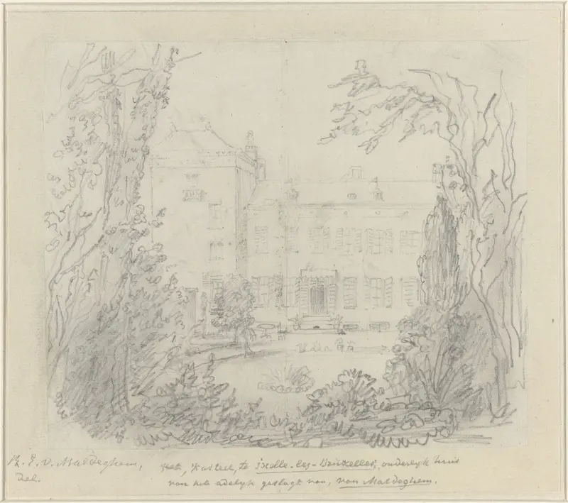 Kasteel te Ixelles-les-Bruxelles van het geslacht van Maldeghem Wall Art by Eugène Van Maldeghem - High-Resolution Digital Print