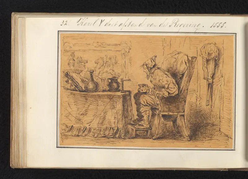 Keizer Karel V als oude man, zittend voor een tafel, doet afstand van de troon, 1555 Wall Art by Jacob van Lennep - High-Resolution Digital Print