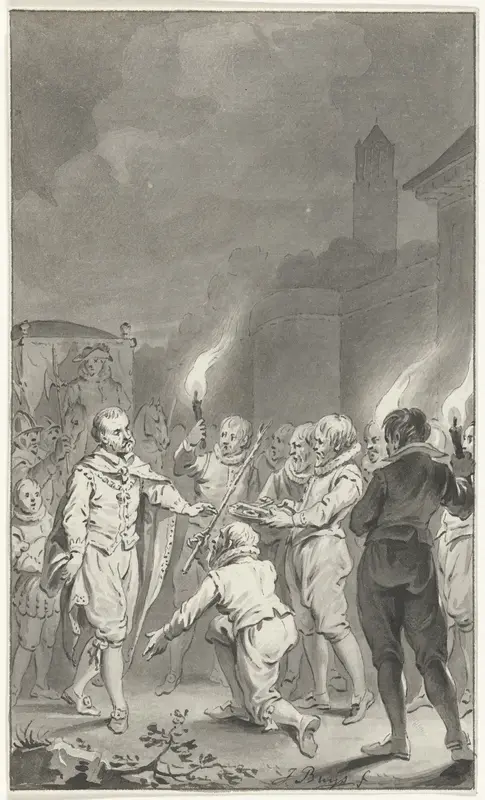 Keizer Karel V ontvangt de sleutels van de poorten en de roede van justitie van Utrecht Wall Art by Unknown - High-Resolution Digital Print