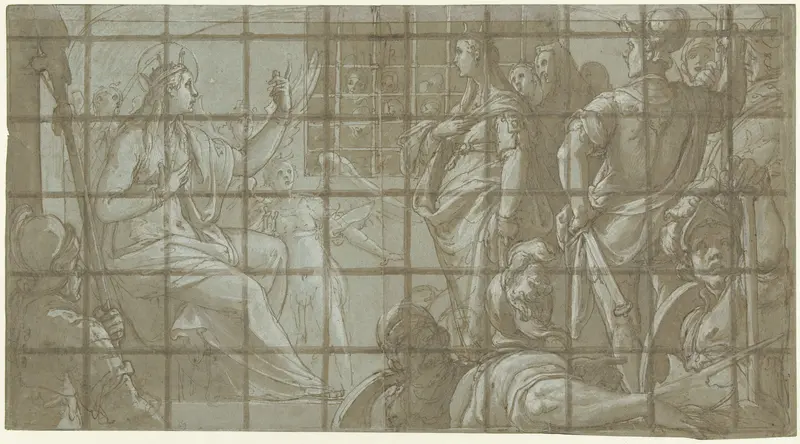 Keizerin Faustina door de heilige Catharina in haar kerker bekeerd Wall Art by Federico Zuccaro - High-Resolution Digital Print