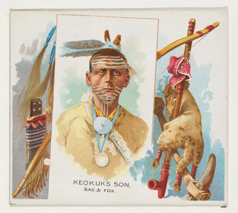 Keokuk's Son, Sac & Fox, from the American Indian Chiefs series (N36) for Allen & Ginter Cigarettes Wall Art by Allen & Ginter - High-Resolution Digital Print