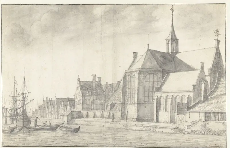 Kerk te Delfshaven Wall Art by Jan Abrahamsz. Beerstraten - High-Resolution Digital Print
