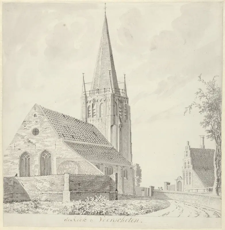 Kerk te Voorschoten Wall Art by Hendrik Tavenier - High-Resolution Digital Print