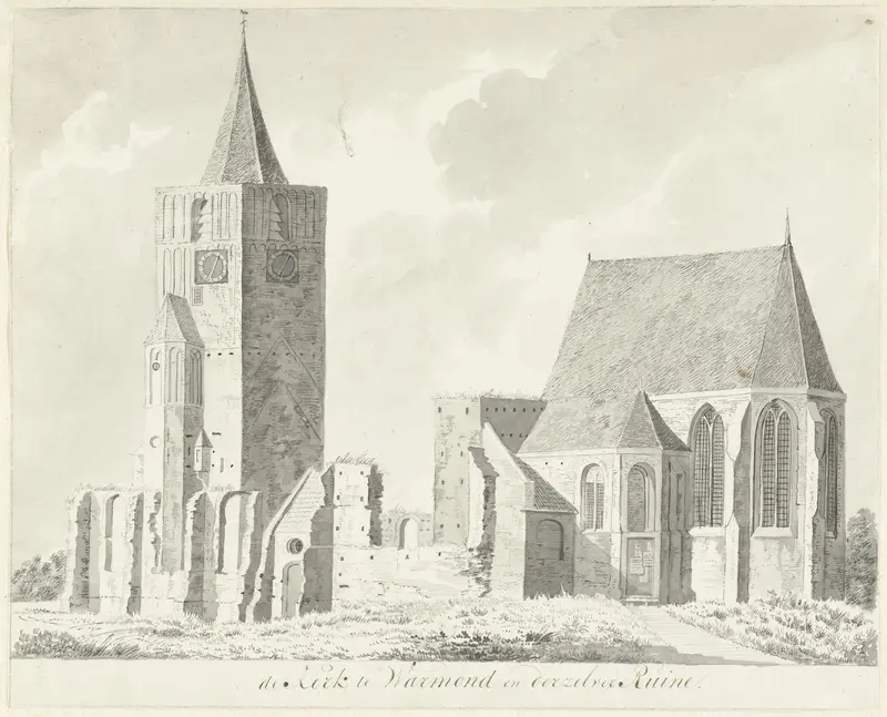 Kerk te Warmond en de ruïne daarvan Wall Art by Hendrik Tavenier - High-Resolution Digital Print