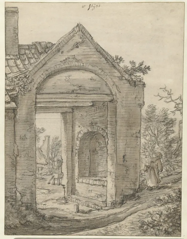 Kerkhofpoort te Zeist Wall Art by Herman Saftleven - High-Resolution Digital Print