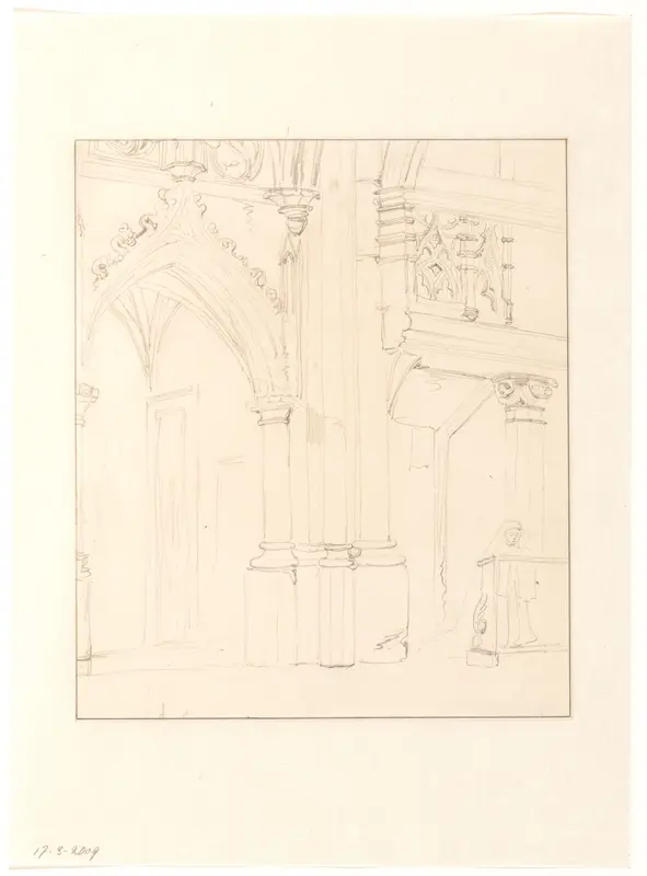 Kerkinterieur met nonnetje Wall Art by Cornelis Springer - High-Resolution Digital Print