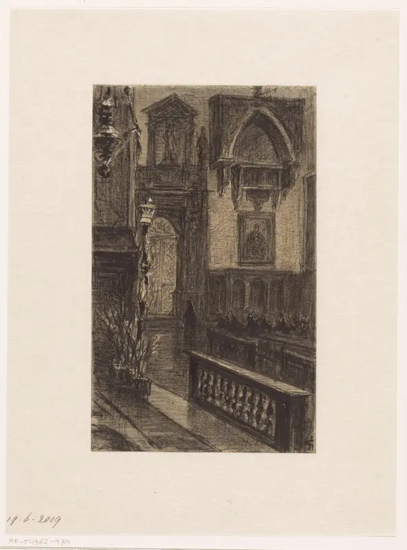 Kerkinterieur van de Frari in Venetië Wall Art by Carel Nicolaas Storm van 's-Gravesande - High-Resolution Digital Print