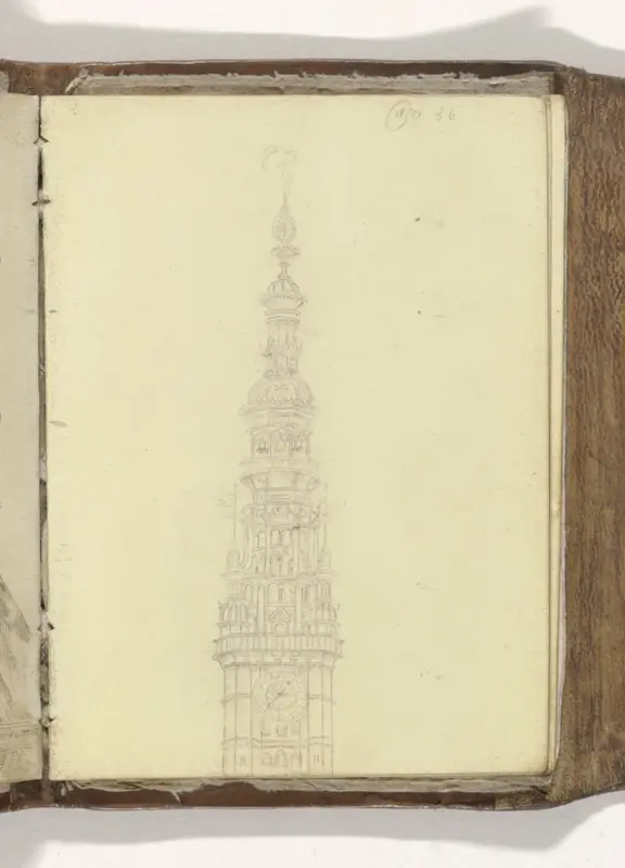 Kerktoren met Fortuna op de spits Wall Art by anonymous - High-Resolution Digital Print