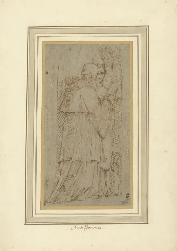 Kerkvaders Hieronymus en Gregorius in een portaal Wall Art by Gian Francesco Bembo - High-Resolution Digital Print