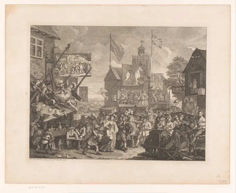 Kermis met muzikanten, koorddansers en toneelspelers Wall Art by Unknown - High-Resolution Digital Print
