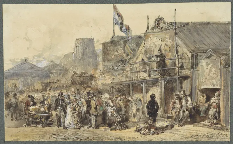 Kermis te Leeuwarden, de Oldenhove in het verschiet Wall Art by Herman Frederik Carel ten Kate - High-Resolution Digital Print
