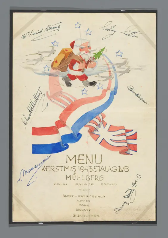 Kerstmenu van een diner in het krijgsgevangenenkamp Stalag IV B in Mühlberg, 1943 Wall Art by anonymous - High-Resolution Digital Print