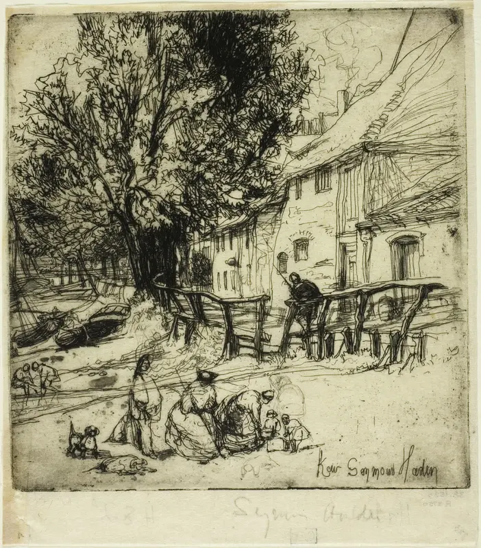 Kew Side, A Fragment Wall Art by Francis Seymour Haden - High-Resolution Digital Print