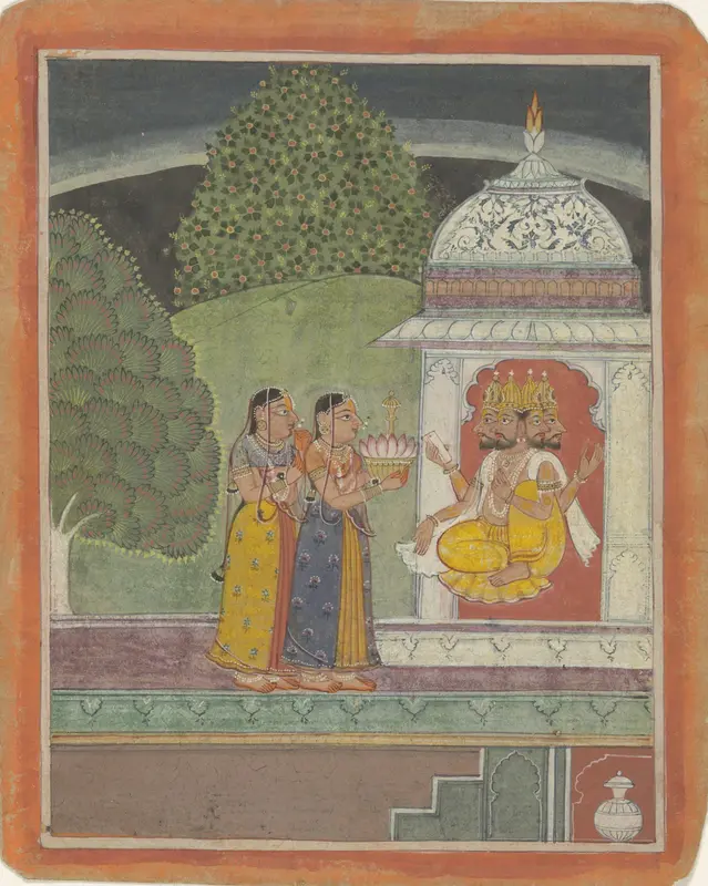 Khambavati ragini met God Brahma Wall Art by anonymous - High-Resolution Digital Print
