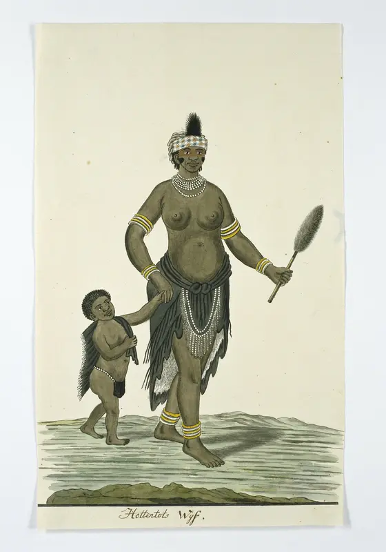 Khoekhoe of San vrouw, met haar zoontje Wall Art by Robert Jacob Gordon - High-Resolution Digital Print