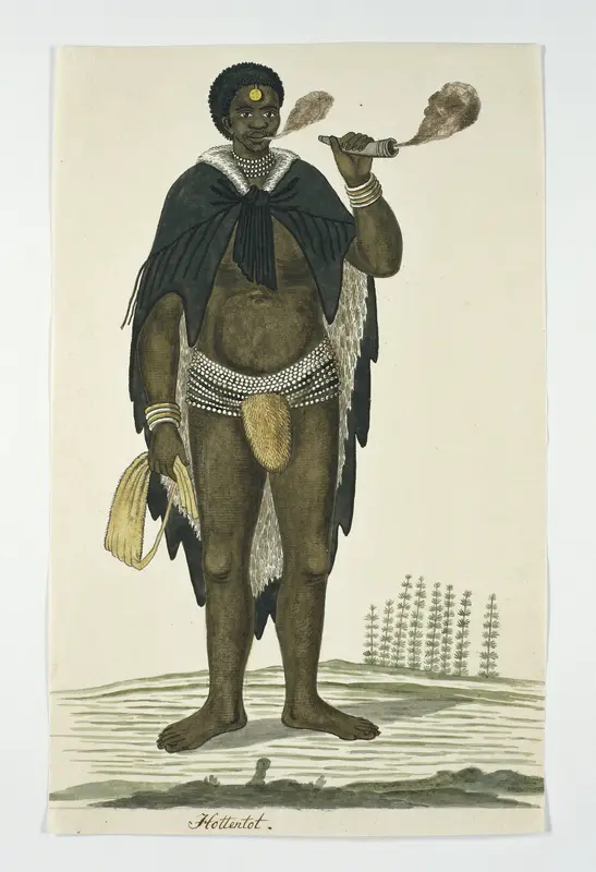 Khoikhoi man smoking a pipe Wall Art by Robert Jacob Gordon - High-Resolution Digital Print