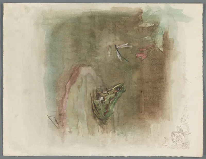 Kikker en libelle Wall Art by Unknown - High-Resolution Digital Print