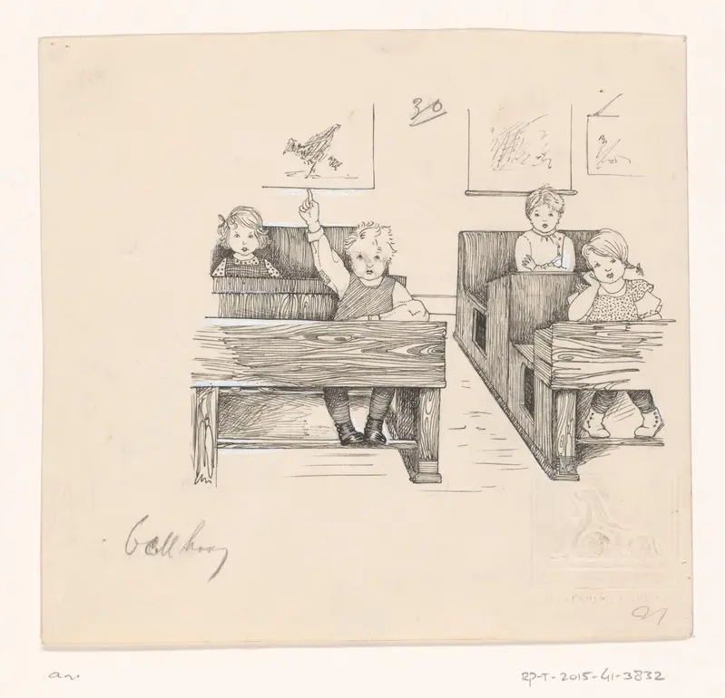 Kinderen in de schoolbanken Wall Art by anonymous - High-Resolution Digital Print