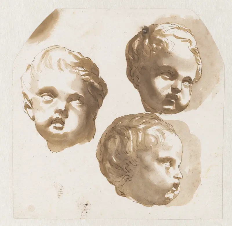 Kinderhoofdje van drie kanten gezien Wall Art by Jan de Bisschop - High-Resolution Digital Print