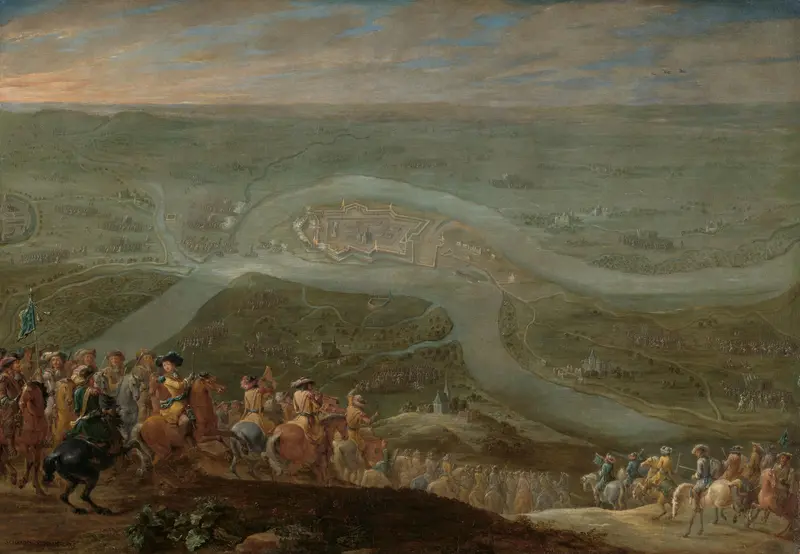 King Louis XIV and his Entourage at the Siege of Schenkenschans, 1672 Wall Art by Lambert de Hondt (II) - High-Resolution Digital Print
