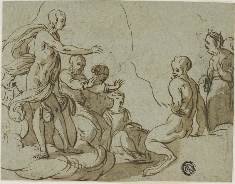 King Midas at the Contest Between Apollo and Pan Wall Art by Style of Abraham Jansz. van Diepenbeeck - High-Resolution Digital Print