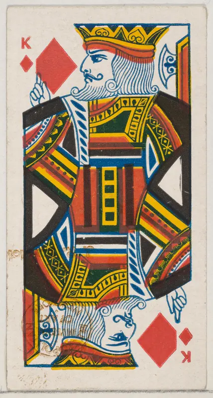 King of Diamonds (red), from the Playing Cards series (N84) for Duke brand cigarettes Wall Art by W. Duke, Sons & Co. - High-Resolution Digital Print