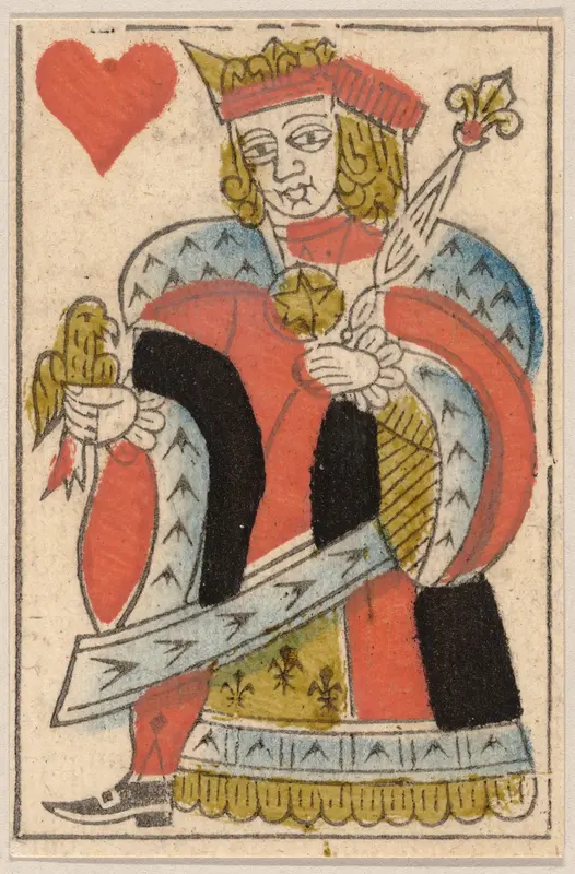 King of Hearts, from a Set of Piquet Cards Wall Art by Claude Fayolle - High-Resolution Digital Print