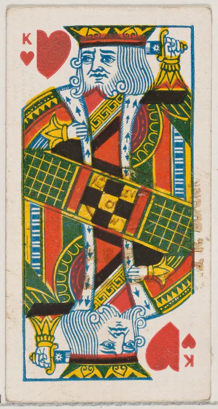 King of Hearts (red), from the Playing Cards series (N84) for Duke brand cigarettes Wall Art by W. Duke, Sons & Co. - High-Resolution Digital Print