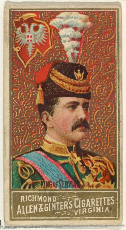 King of Servia, from World's Sovereigns series (N34) for Allen & Ginter Cigarettes Wall Art by Allen & Ginter - High-Resolution Digital Print